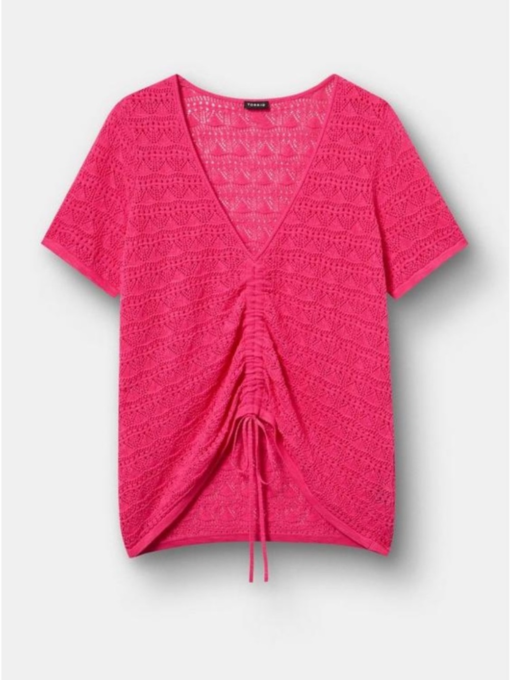 Torrid Pointelle V-Neck Pullover Sweater Beetroot Purple (Pink) 00/US 10 NWT
